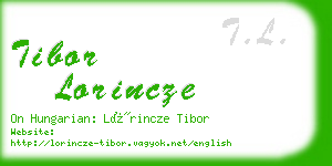 tibor lorincze business card